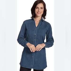 Woolrich Women's Button down Denim Shirt Tunic Size Large